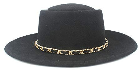 PONNYC Neue Männer Frauen Klassische Pure Color Filzhut 100% Wolle Flat Top Hat Weit Side Einfache Kirche Derby-Herbst-Winter