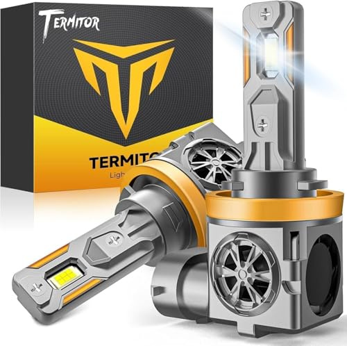 Termitor Latest H11/H9 Light Bulbs, 70,000LM Brightness, 6500K Cool White, 1:1 Halogen Size H11 Off-road Exterior Light Bulbs, Plug-N-Play, No Adapter Required,IP68 Waterproof, Pack of 2
