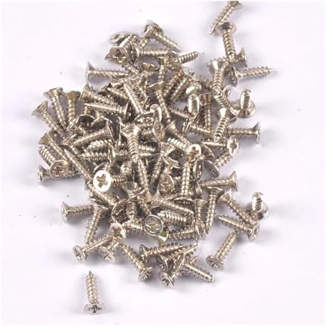 SeroNi Mini vis à tête Plate for boîte en Bois, Accessoires de quincaillerie for Meubles, Travail du Bois, vis en Bronze/Argent/doré, 100 pièces(1,2x10mm)