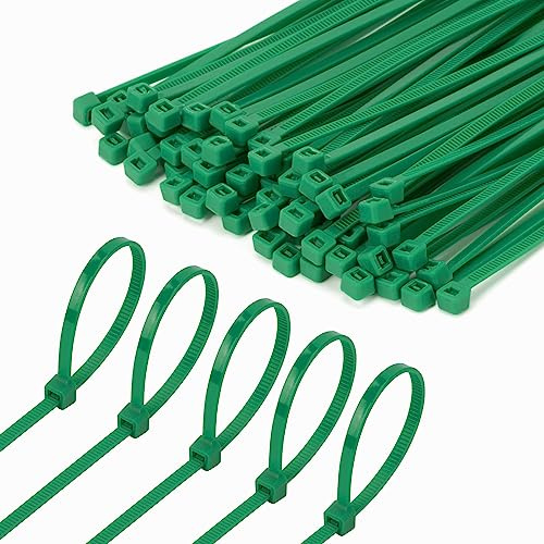 Armpow 500PCS Cable Ties 300mm x 3.6mm Nylon Zip Ties Long Heavy Duty with 40lbs Tensile Strength Plastic Tie Wraps Self-Locking Nylon Wire Ties Wraps for Office, Household and Outdoor(Dark Green)