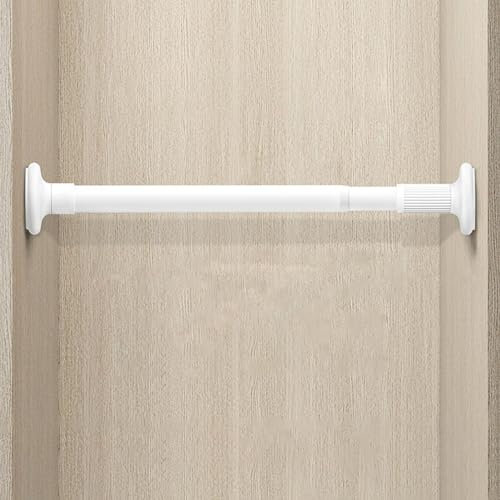 Schrankrohr Verstellbare Kleiderstange für Die Kleiderstange, Hochleistungs-Spannstange zum Aufhängen von Kleidung, Ausziehbare Garderobenstangen-Vorhangaufhängerstange, Kein Bohren ( Color : White ,