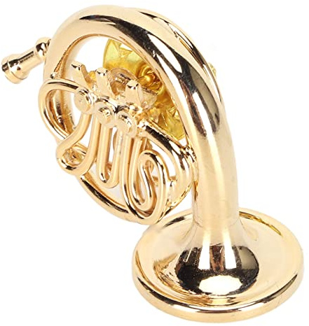 QANYEGN atur-Brosche Mit Waldhorn, Goldene Mode-Reversbrosche Mit Aufbewahrungsbox, Musikinstrument-Ornament