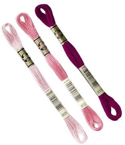 DMC - Set mit 3 Strängen DMC 117MC sortierte rosa 605-602-915