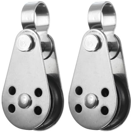 QUARKZMAN 2Pcs Poulie Marine Simple 57mm, Bloc de Poulie en Acier Inoxydable 316 avec Roue en Nylon, Poulie de Traction pour Câble et Corde