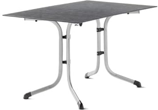 möbelando Klapptisch >Boulevard< in Schiefer anthrazit, Polytec® - 120x73x80cm (BxHxT)