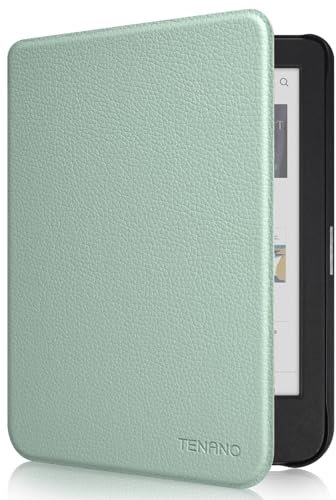 Tenano Étui en Tissu pour Kobo Clara Colour | BW | 2E, Tolino Shine Colour/Shine 5/4, Housse de Protection avec Fonction Veille/Réveil Automatique, Agave Noir
