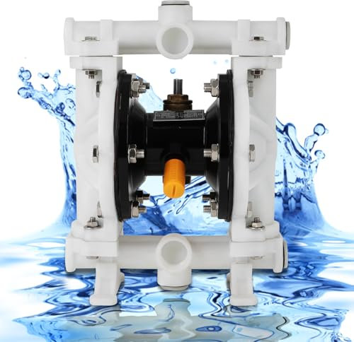 Dollate Air Operated Double Diaphragm Pump 1/2 nch Inlet/Outlet，QQBK-15 12 GPM Dual Diaphram, Air Diaphragm Pump Dual Diaphragm Air Pump 12 GPM Max 115PSI，Nitrile, Pneumatic Waste Oil Transfer Pump