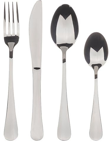 Bergner Munich - Set de cubiertos de 16 piezas, 4 cuchillos, 4 tenedores, 4 cucharas y 4 cucharillas, Acero Inoxidable 18/10, diseño vanguardista y moderno, Apto lavavajillas, Negro Mate