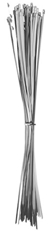 sourcing map 50pcs Metal Zip Ties, 24-Inch/600mm Long Stainless Steel Zip-Ties Wraps, 198 LBS Self-Locking Cable Wire Ties for Outdoor Electrical Installations, Boats Marine, Garden