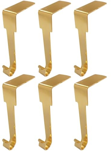 Kleiderbügel für Weihnachtssocken – Halterungen für Weihnachtsdekorationen, Haken für Weihnachtssocken für Kamin | Weihnachtsstrumpfhalter für Mantel, 6 Kleiderbügel aus Metall für Feiertagsdekoration