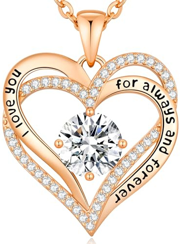 CDE Collana Donna Cuore Gioielli Romantico Placcata Rosa Oro
