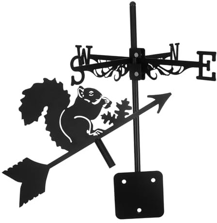 Toddmomy Girouette en Métal Rétro en Forme D'écureuil Décoration de Jardin Ornement pour Toit Extérieur Indicateur de Direction pour Jardin