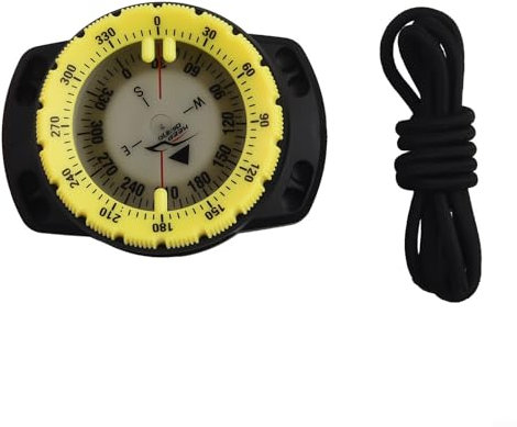 Compagno subacqueo leggero portatile per bussola calibro costruito per resistere a profondità di 50 m con facilità d'uso (giallo)