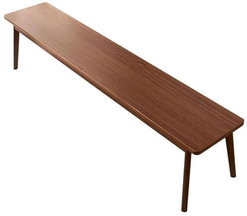 Banco de entrada de madera maciza con esquinas redondeadas color nogal, muebles de 100 cm para comedor, salón, pasillo, dormitorio, banco de zapatos para decoración del hogar