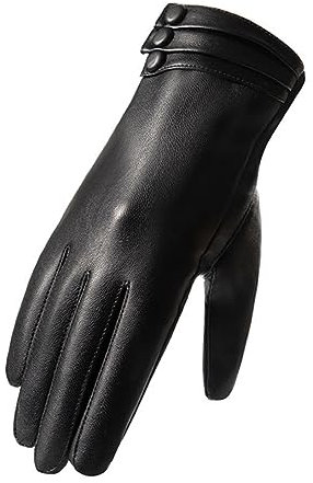 OATIPHO Winter Warme Pu Leder Handschuhe Mit Fleecefutter Winddichte Touchscreen Funktion Einheitsgröße Für Herren Damen Kalte Wetter Outdoor Schutz Beim Radfahren Und Autofahren