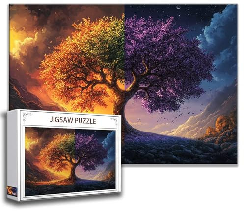 Puzzle Albero Puzzle 2000 Pezzi Albero della vita Bambini 3 4 5 6 7 8 Anni Bambino, Bambina Rilassamento e Intelligence 100 x 70 cm DIY Di Legno Puzzle Arte,Regalo Uomo e Donna, Decorazione Murale L-0