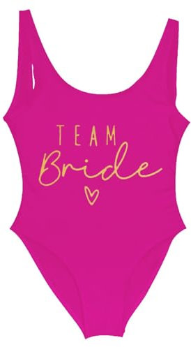 Costume Bride Costumi da Bagno Donna Intero Modellante Addio al Nubilato Donna Curvy Rosa Bikini Team Bride to be Addio al Nubilato Beachwear Costume Intero Piscina