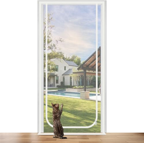 Earrck Katzen-Fliegengittertür mit Reißverschluss, Maße: 101cm x 214cm