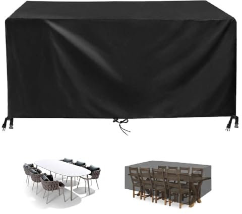 Gartenmöbel Abdeckung 365 x 335 x 70 cm Wasserdicht und Winddicht Gartenmöbel Set Hussen Cubus Terrassenmöbelset Abdeckungen für Außentisch und Stuhl, Schwerlast Gartenmöbel Abdeckungen