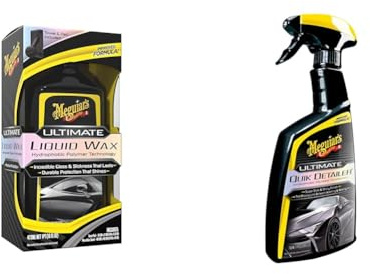 Meguiar's G210516EU Ultimate Flüssigwachs 473 ml – Unglaublicher Glanz & Glätte mit langanhaltendem Schutz – Inklusive Ultimate Quik Detailer