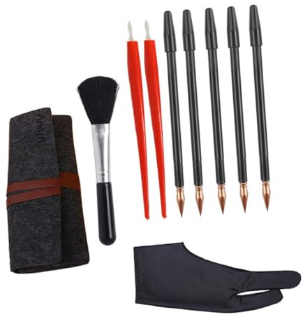 YOSADIER 10stücke Kratzmalstifte Teile Inklusive Kratzstifte Kratzstift-etui Rote Schaber Schwarze Bürste Handschuhe Werkzeug Für Kreative DIY-projekte Und Kunstwerke