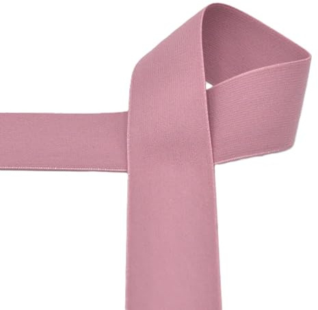 Ruban élastique de 40 mm de large | coloré | longueurs de 1 m et 2 m | pas de mètre linéaire (rose pâle, 2 mètres)