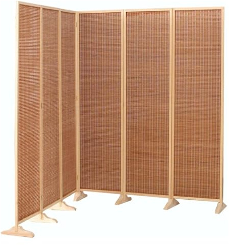 Divisorio portatile in bambù pieghevole, divisorio autoportante, 167 x 300 cm, ideale per la casa e l'ufficio, soluzione di separazione elegante per qualsiasi spazio