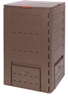 Remaplan Thermoquick –Schnellkomposter Holz Pro-Line 400 L (L x B x H 65 x 65 x 101 cm, Farbe Braun, Leichter Aufbau durch Stecksystem, Bequeme Entnahme) 240002-015