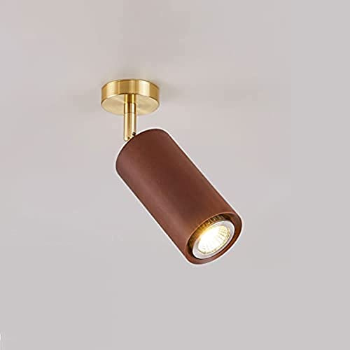 Pink Palm Focos LED de Techo Ajustables - Lámparas Decorativas direccionales con Montaje en Madera de Nogal para Cocina y Pasillo (6000 K, 3 Luces) (luz cálida, 1 luz)