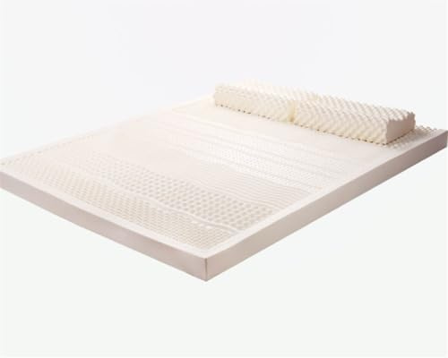 Tailandia - Colchón de látex 100% natural, ecológico, tamaño individual y doble, 5 cm de grosor, 110 x 185 cm, cómodo tapete con funda, perfecto para camas individuales y matrimoniales.