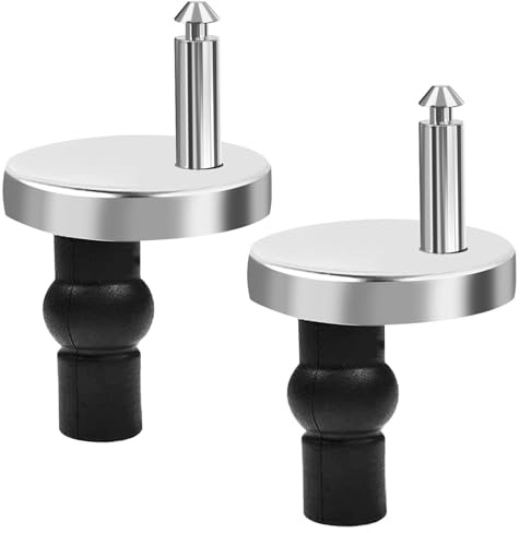 2 Packs Toilet Seat Hinges Fixings, Quick Release Toilet Seat Fixings, Universal Toilet Seat Top Fittings with Spare Expanding Rubber Screws Nuts Bolts for WC Toilet Blind Holes