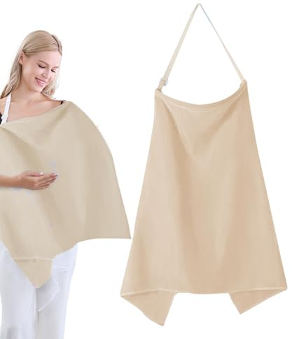 Amningsskydd poncho – andningsbart 360 graders amningsöverdrag för mammor och | mjukt lätt amningsförkläde med justerbar nackrem för amning dusch eller resor