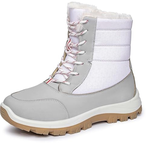 Generico Scarponi Neve Donna Impermeabili Con Fodera Antiscivolo Scarpe Da Neve Dopo Sci Termiche Invernali Stivaletti Scarponi Calde Stivali Imbottiti Doposci Snow Boots Per All'acqua Trekkin