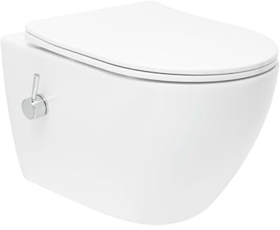 WC Bidet Japonais suspendu sans bride | chasse d'eau Vortex + abattant SoftClose | blanc (SATFUS11BFC)