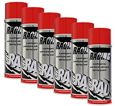 6X KWASNY 288 131 Auto-K Racing Lackspray RAL 3020 verkehrsrot 400ml