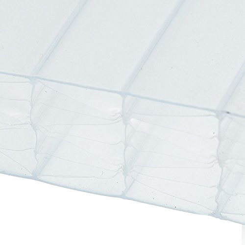 Opal, 1.5 x 2m (Width x Length) 25mm Multiwall Polycarbonate Sheets Poly Plastic Roof Panel for Lean-to Canopy Conservatory
