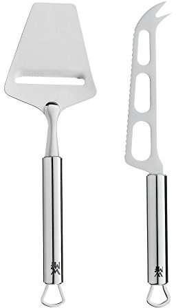 WMF Profi Plus Käse-Set, 2-teilig, Käsemesser/-hobel/-schneider, Cromargan Edelstahl teilmattiert, mit Aufhängeöse, spülmaschinengeeignet