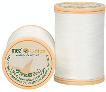 MEZ Cotton Stärke 50 4664050-01716 weiß Nähgarn, 100 % Baumwolle, 450m