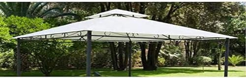 Top Abdeckplane für Pavillon, Ersatz, 3 x 3 m, Beige mit Airvent zum Befestigen an Kanten, nur Abdeckplane