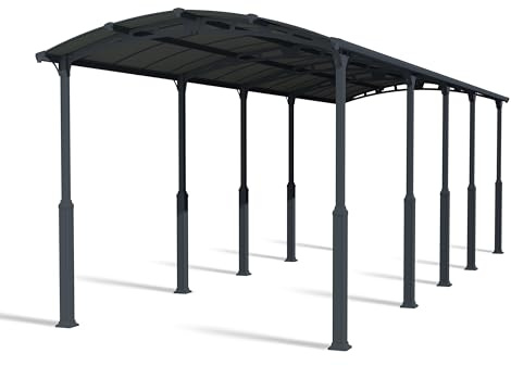 Palram Alpine 8500 Wohnmobil Carport, Extra Groß, Extra Hoch, Zum Abstellen von Booten, Campingbus und Wohnwagen, Spezialhöhe, Grau