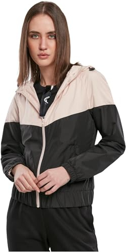 Urban Classics Ladies Arrow Windbreaker Giacca a Vento, Rosa Chiaro/Nero, S Donna