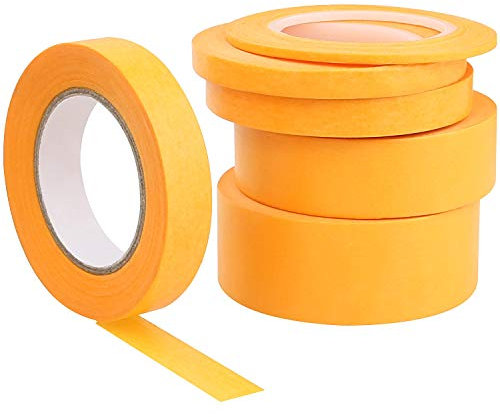 STARVA ST 18 PCS Ruban de Masquage pour la Peinture, 9 mètre de long 3 Paquet de 6 Ruban Masquage Peinture 3/6/9/12/18/24MM, Ruban Adhésif de Masquage pour la Décoration de l'artisanat