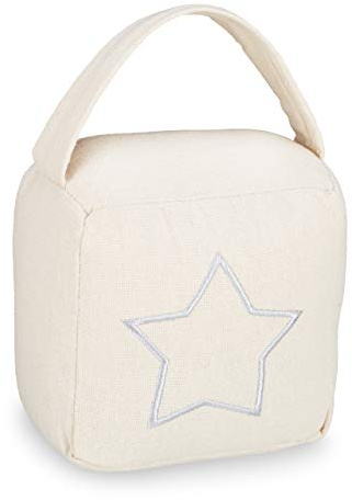 Relaxdays 1 x Türstopper Sack, moderner Türsack in Vintage Design, Boden, Stofftürstopper mit Griff, HBT 18,5x14x10 cm, beige