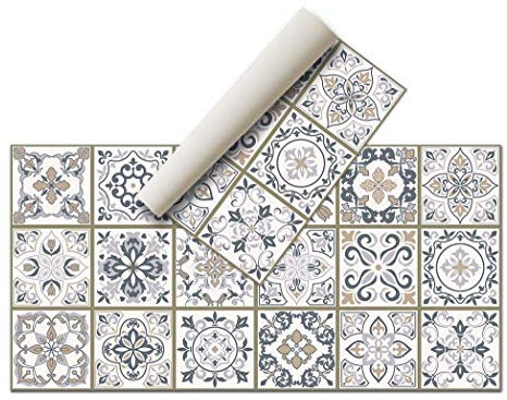 Alfombras Vinilicas para el Hogar 120 x 60 - Alfombra Vinilica Cocina Resistente y Antitropiezos - Alfombra Cocina Lavable Antideslizante para Interior/Exterior - Alfombras de Vinilo Esponjosas