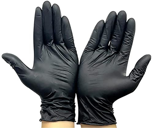 Nitrilhandschuhe, 100 Stück Synthetische Nitrilhandschuhe Puderfrei Latexfrei Abnutzungsbeständige Haushaltshandschuhe, Extrastarke Premium hypoallergene Nitrilhandschuhe lebensmittelechte Handschuhe