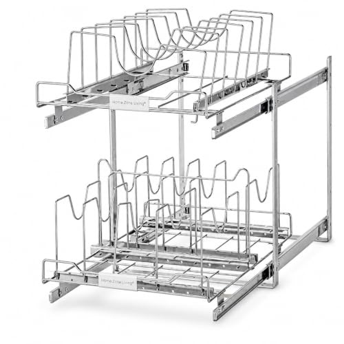 Home Zone Living Ausziehbarer Küchenschrank-Organizer mit zwei Ebenen, 38,1 cm B x 50,8 cm T