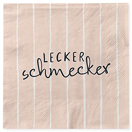 Grafik Werkstatt Servietten mit Spruch | 20 Stück | 12,5 x 12,5 cm | rosa | streifen