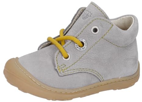RICOSTA Mädchen und Jungen Stiefel Cory, Kinder Lauflernschuhe, Weite: MITTEL, lose Einlage, terracare, schnürstiefel, Graphit/gelb (450), 25 EU