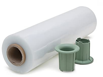 Good Goods Warehouse Hochwertige Stretchfolie 23 m – 600 m Verpackungsfolie mit Handabroller-Set – 40 cm breite Wickelfolie – 1 Rolle Schutzfolie für Möbel, Umzug, Paletten, Transport