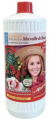Engrais Merveille de Floraison Mairol Pour Géranium et Plantes Fleuries - 1500 ml Pour 750L d'eau d'arrosage